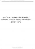 Test Bank - Professional Nursing-Concepts and Challenges, 10th Edition (Black, 2024).