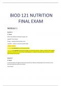 Exam (elaborations) Portage Learning BIOD 121 NUTRITION FINAL EXAMBIO D LATEST MODULE 1