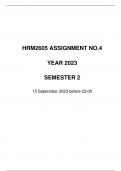 HRM2605 ASSIGNMENT NO.4 SEMESTER 2 YEAR 2023 (DUE: 13 SEP 2023)