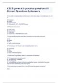 CSLB general b practice questions #1 Correct Questions & Answers