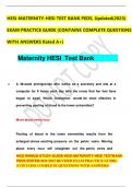 HESI-MATERNITY-HESI TEST BANK PEDS, Updated(2023) EXAM PRACTICE GUIDE (CONTAINS COMPLETE QUESTIONS WITH ANSWERS Rated A+)