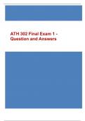 MATH 302 Final Exam 1 - Question and Answers