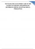 Test Bank Alexander’s Care of the Patient in Surgery 16th Edition Rothrock Questions & Answers with rationales (Chapter 1-17) LATEST 2023