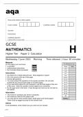 Aqa GCSE Mathematics 8300/2H Question Paper June2023