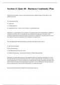 Section 4 Quiz 40 - Business Continuity Plan question n answers 2023