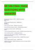 NR 546 FINAL EXAM  QUESTIONS WITH  ANSWERS