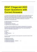 EENT Fitzgerald 2023 Exam Questions with Correct Answers 