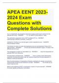 Bundle For EENT Exam Questions and Answers All Correct