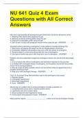 NU 641 Quiz 4 Exam Questions with All Correct Answers 