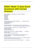 NU641 Week 13 Quiz Exam Questions with Correct Answers 