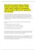 SCCJA Pre-Academy Block 4-Basic Collision Reporting, Uniform Traffic Ticket, Basic Collision Investigation, Vehicle Tactics, Mind Armor