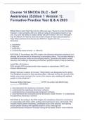 Course 14 SNCOA DLC - Self Awareness (Edition 1 Version 1): Formative Practice Test Q & A 2023