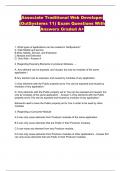 Associate Traditional Web Developer (OutSystems 11) Exam Questions With Answers Graded A+