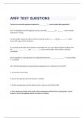 ARFF TEST QUESTIONS with complete correct answers