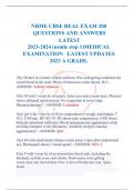 NBME CBSE REAL EXAM 200 QUESTIONS AND ANSWERS LATEST 2023-2024 (usmle step 1)MEDICAL EXAMINATION	LATEST UPDATES 2023 A GRADE.