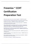 Fresenius ~ CCHT  Certification  Preparation Test