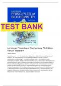 Test Bank - Lehninger Principles of Biochemistry, 7th Edition (Nelson, 2018) Chapter 1-28 | All Chapters