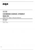 Aqa GCSE Combined Science (Synergy) 8465/4H Mark Scheme June2023.