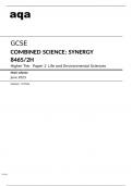 Aqa GCSE Combined Science (Synergy) 8465/2H Mark Scheme June2023.