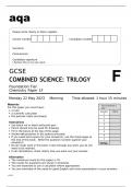 Aqa GCSE Combined Science (Trilogy) 8464/C/1F Question Paper May2023.