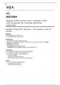 AQA AS HISTORY Religious conflict and the Church in England, c1529–c1570 Component 2D JUNE 2023 QUESTION PAPER: The break with Rome, c1529–1547