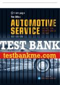 Test Bank For Automotive Service:  Inspection, Maintenance, Repair - 6th - 2020 All Chapters - 9781337794039