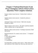 Chapter 4 National Real Estate Exam Prep (Champions School of Real estate) Questions With Complete Solutions