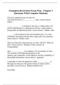 Champion Real Estate Exam Prep - Chapter 3 Questions With Complete Solutions