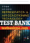 Test Bank For Refrigeration and Air Conditioning Technology - 9th - 2021 All Chapters - 9780357122273