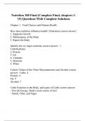 Nutrition 100 Final (Complete Final, chapters 1-15) Questions With Complete Solutions