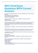 WCC Final Exam Questions WITH Correct Answers