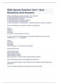 ISSA Sports Nutrition Unit 1 Quiz Questions And Answers 