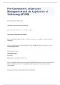 Pre-Assessment: Information Management and the Application of Technology (PIGC) exam 2023 with correct  answers