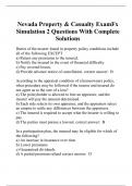 Nevada Property & Casualty ExamFx Simulation 2 Questions With Complete Solutions