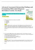 Advanced Assessment Interpreting Findings and Formulating Differential Diagnoses 4th Edition Goolsby Test Bank