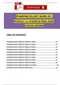 NURS 251 Pharmacology Module 1 to 10 Exam and Final Exam (2024 / 2025) portage learning/ ABCnursing/Geneva College Questions and Verified Answers, 100% Guarantee Pass