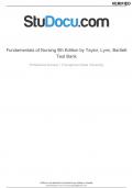 Summary (Complete all chapters 1-46 ,Answered with rationales) TEST BANK FOR FUNDAMENTALS OF NURSING 9TH EDITION BY TAYLOR_ 2023.(VERIFIED)