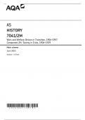 AQA AS HISTORY PAPER 2M JUNE 2023 MARK SCHEME (7041/2M: Wars and Welfare: Britain in Transition, 1906–1957 Component 2M Society in Crisis, 1906–1929)