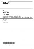 AQA AS HISTORY PAPER 2N JUNE 2023 MARK SCHEME (7041/2N: Revolution and dictatorship: Russia, 1917–1953 Component 2N The Russian Revolution and the Rise of Stalin, 1917–1929)