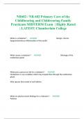 NR602 / NR 602 Primary Care of the Childbearing and Childrearing Family Practicum Final Exam 400+ Q/A and midterm exam| Highly Rated | LATEST| Chamberlain College