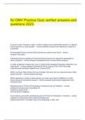   NJ DMV Practice Quiz verified answers and questions 2023.