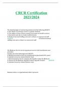 CRCR Certification 2023/2024