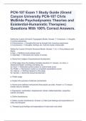 PCN-107 Exam 1 Study Guide (Grand Canyon University PCN-107 Chris McBride Psychodynamic Theories and Existential-Humanistic Therapies) Questions With 100% Correct Answers.