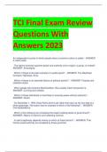 TCI Final Exam Review  Questions With  Answers 2023