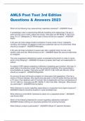 AMLS Post Test 3rd Edition Questions & Answers 2023