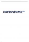 SSI Open Water Diver Final Exam 2023/2024 Graded A+ (Actual test 100% verified)