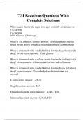 TSI Reactions Questions With Complete Solutions