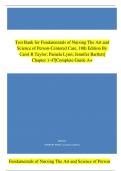 Test Bank for Fundamentals of Nursing The Art and Science of Person-Centered Care, 10th Edition By Carol R Taylor; Pamela Lynn; Jennifer Bartlett| Complete Guide Chapter 1-47| Latest Test Bank 100% Veriﬁed Answers