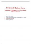 NURS 6660 MidTerm Exam (2 Versions), NURS 6660N MidTerm Exam,  NURS 6660: Psychiatric Mental Health Nurse Practitioner Role I: Child and Adolescent, Walden University