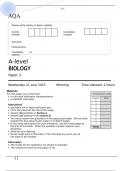 AQA A-level BIOLOGY Paper 3 June 2023